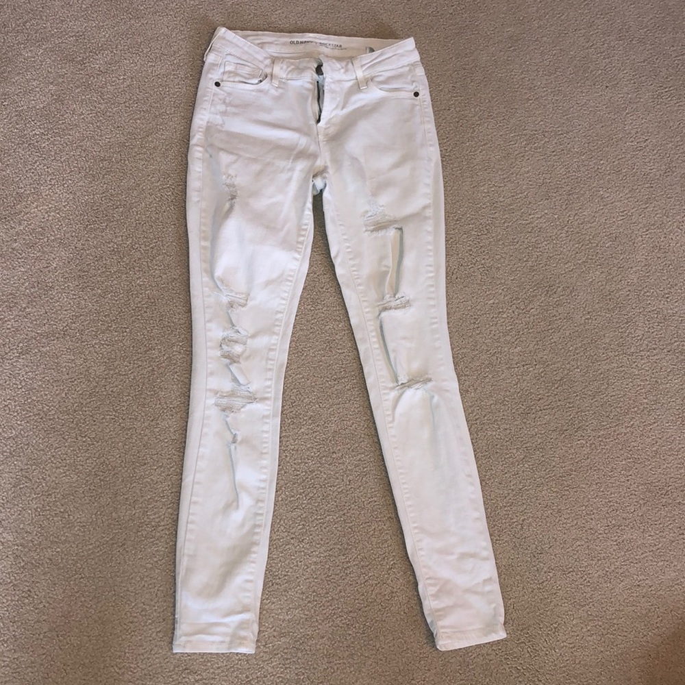 White ripped skinny jeans